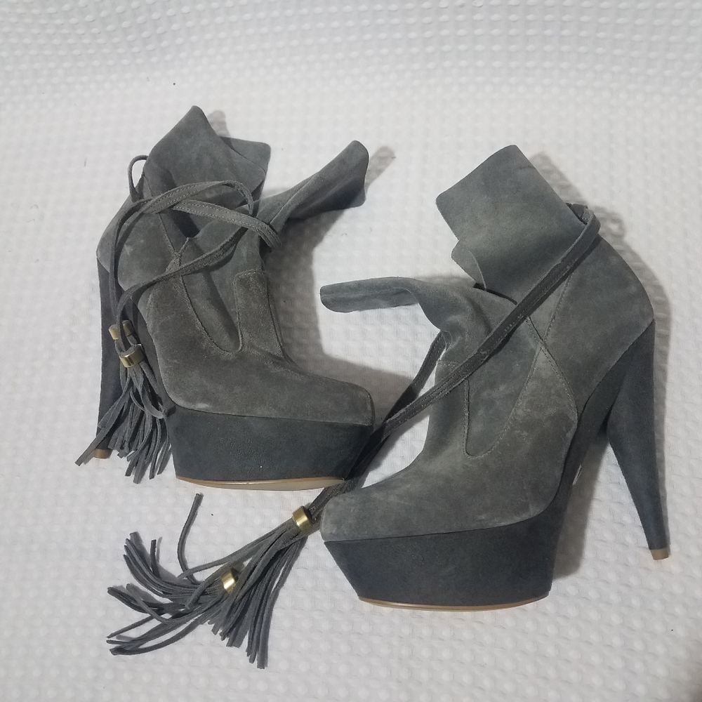 Colin Stuart Tassel Heeled Bootie